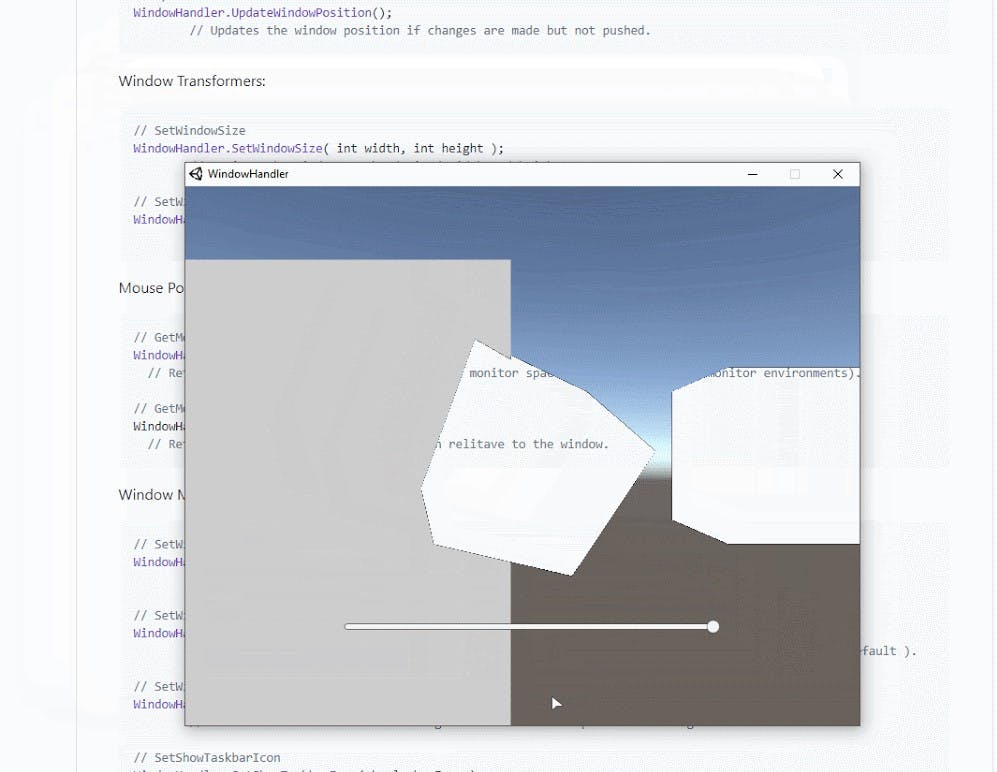 A screenshot of the Window Handler tool